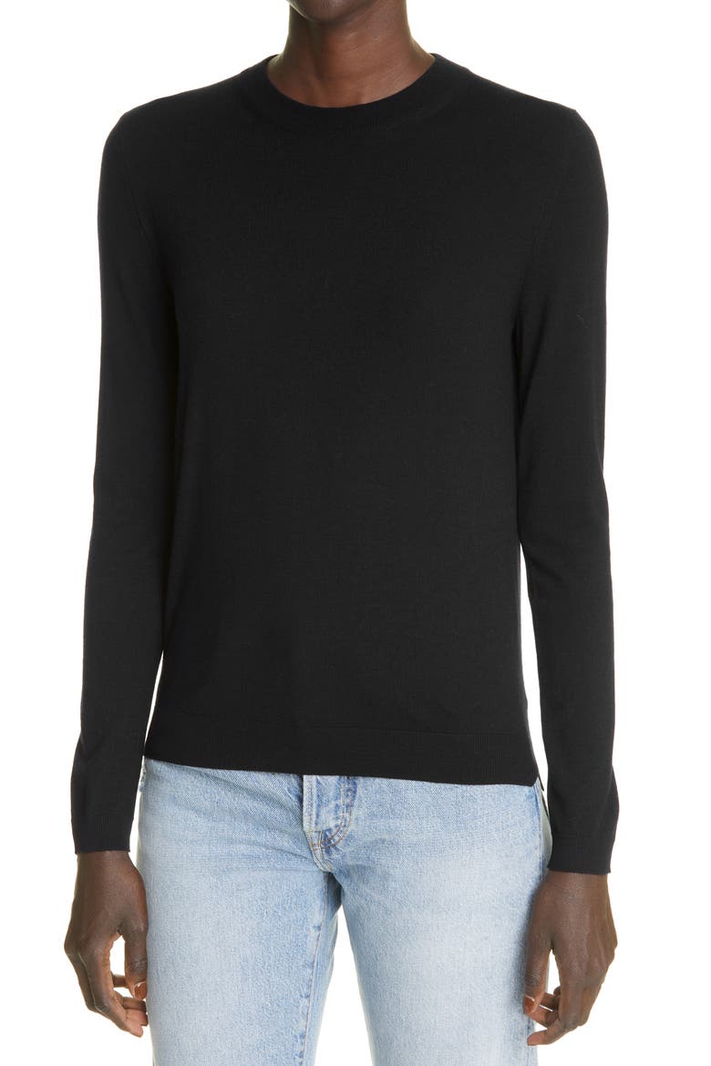 Greta Virgin Wool Sweater, Alternate, color, BLACK