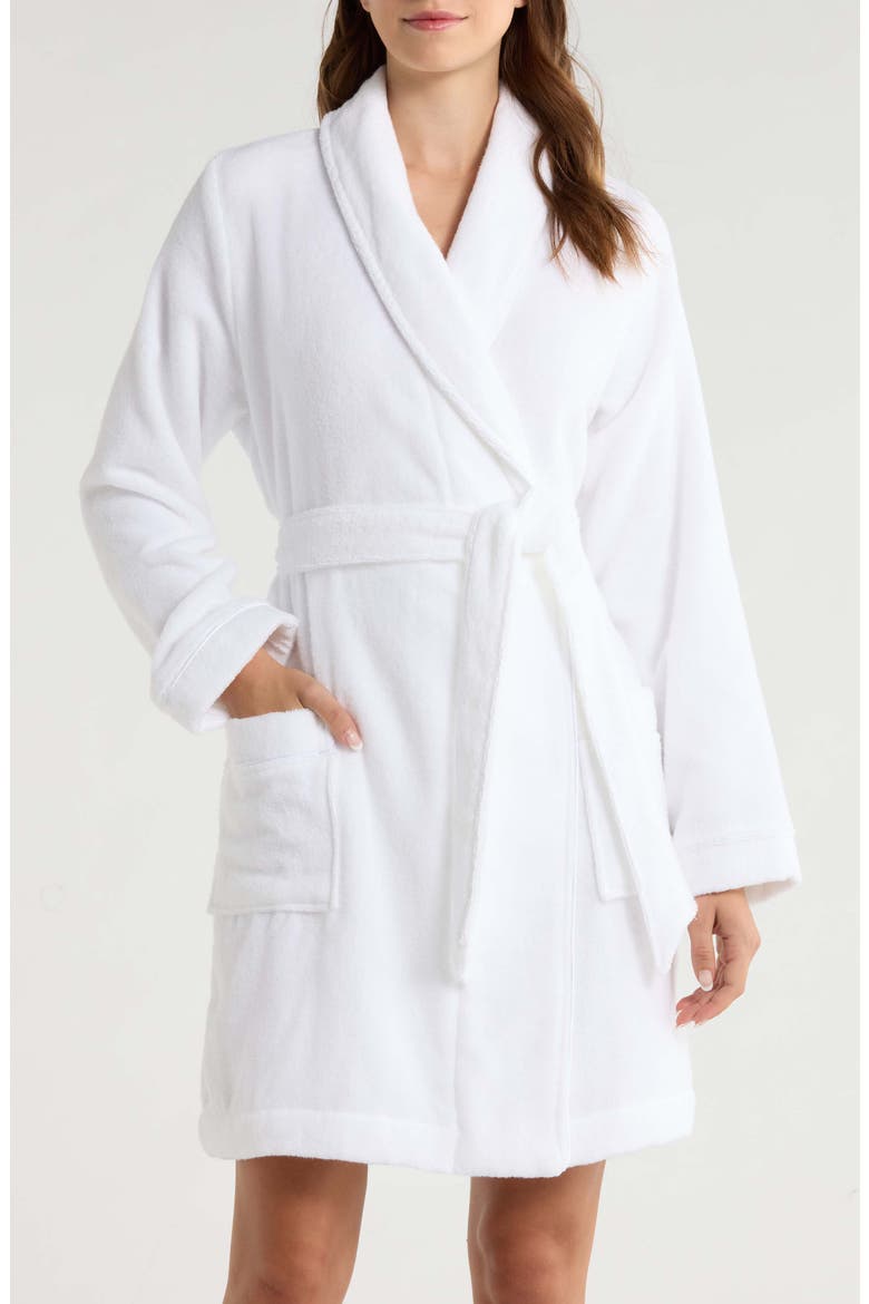 Short Hydro Cotton Terry Robe, Main, color, WHITE