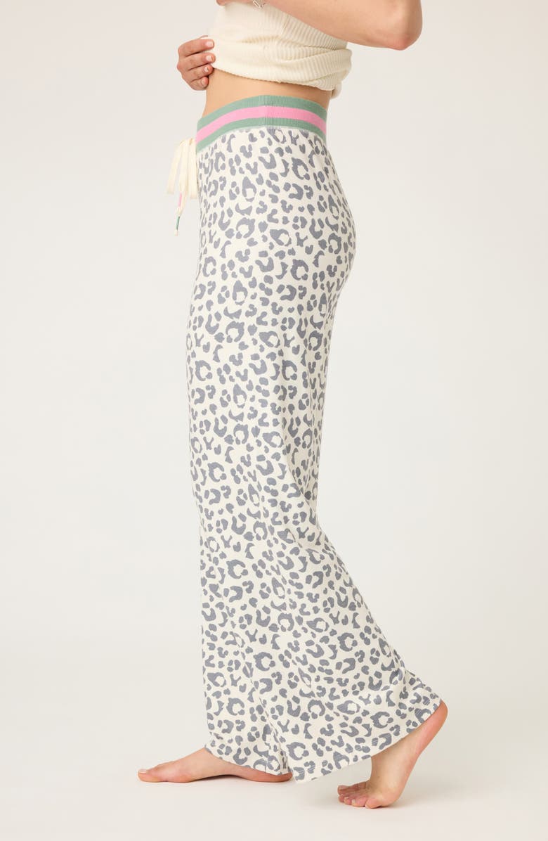 PJ Salvage Life in Leopard Pajama Pants, Alternate, color, Ivory/ Grey