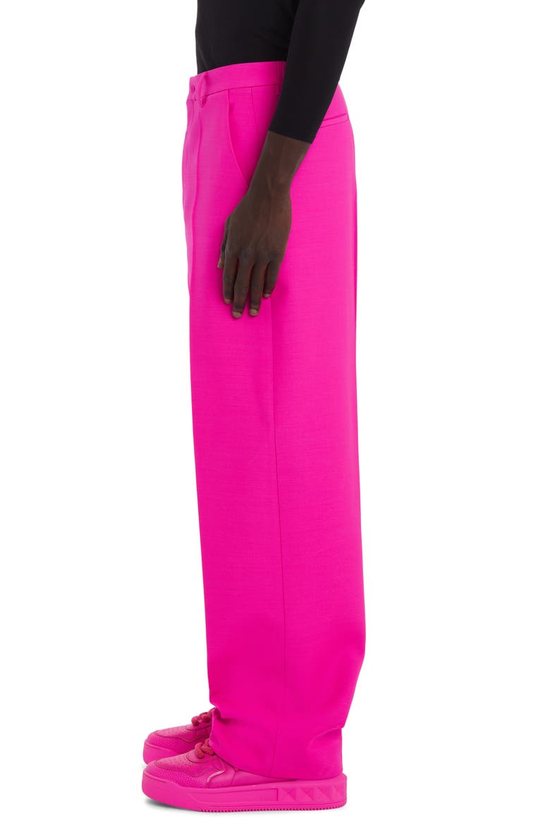 Relaxed Virgin Wool & Silk Trousers, Alternate, color, UWT - PINK PP