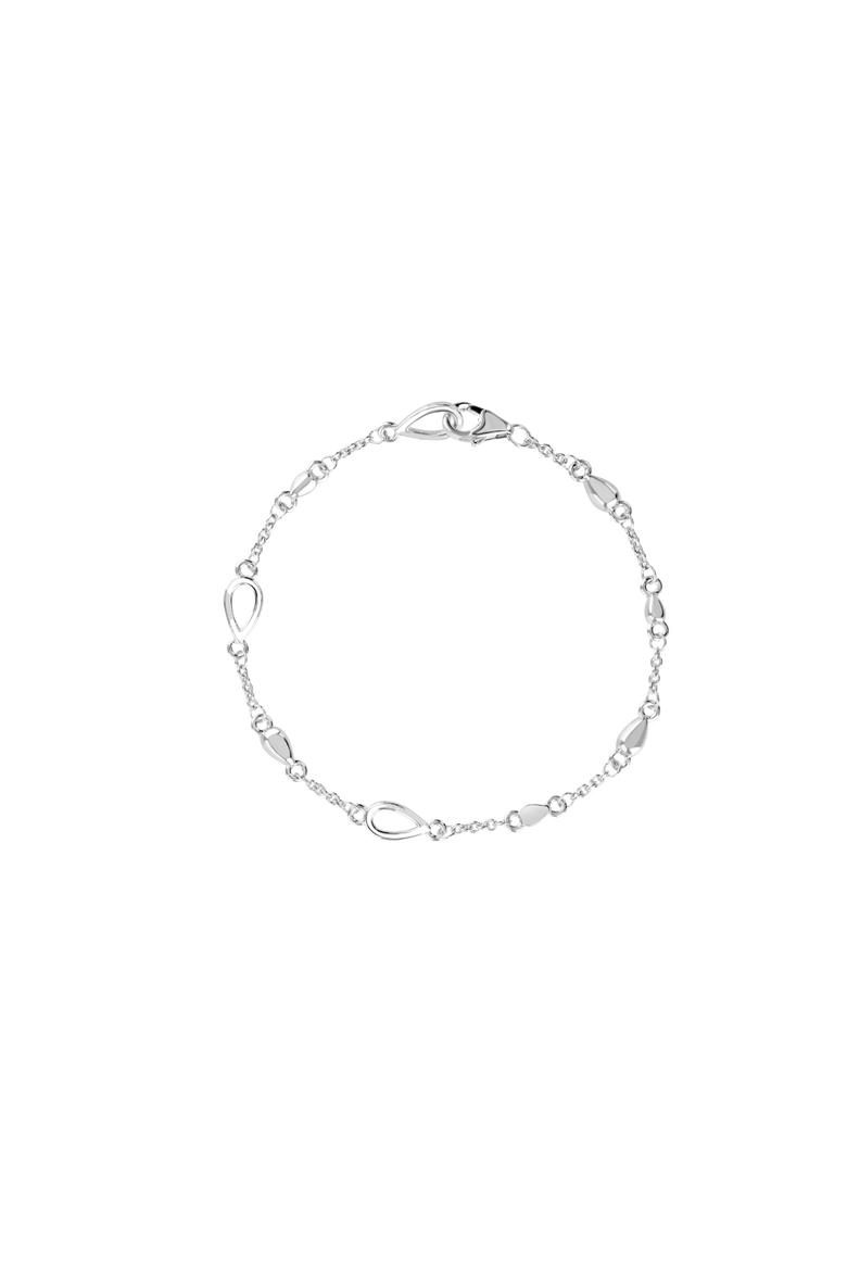 Station Petal Bracelet, Main, color, Sterling Silver