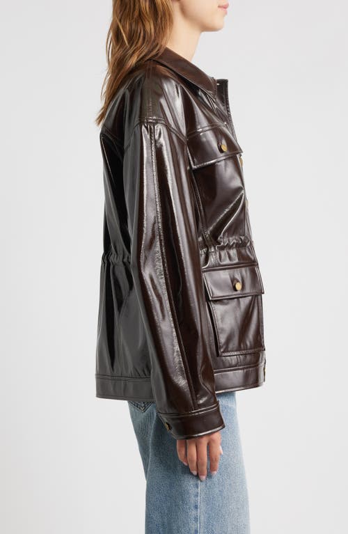 Rag & Bone Amy Faux Patent Leather Jacket In Burgundy
