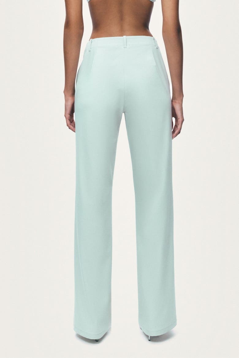 Straight Leg Mid Rise Trousers, Alternate, color, Mint Green