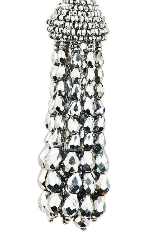Oscar De La Renta Beaded Chandelier Clip-on Earrings In Metallic