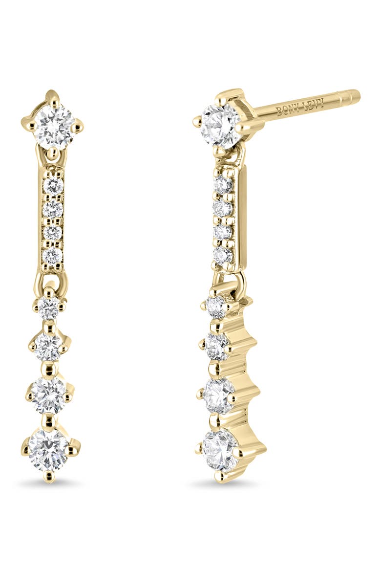 Mykonos 18k Gold Diamond Drop Earrings, Main, color, 18KY