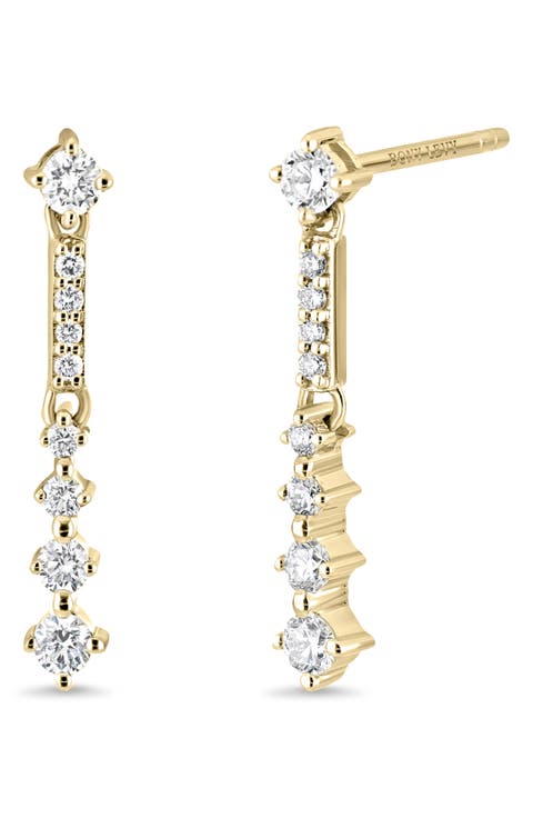 Mykonos 18k Gold Diamond Drop Earrings