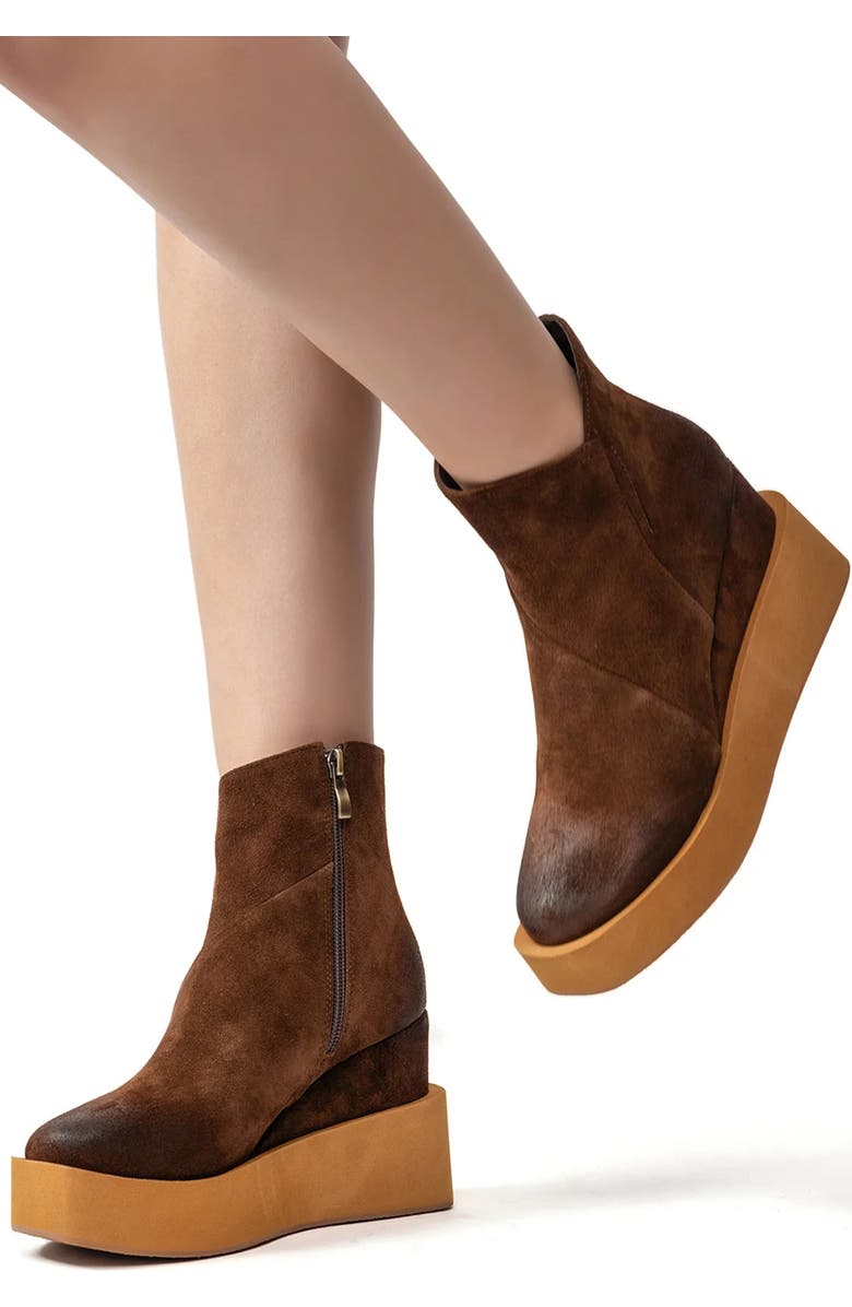 ANTELOPE Suede Platform Wedge Boot, Alternate, color, Black