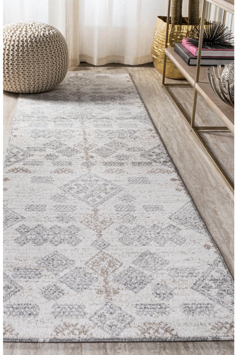 Bhalil Berber Diamond Geometric Area Rug, Alternate, color, Beige/Gray