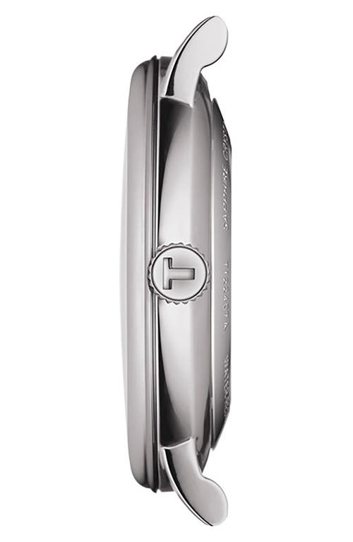 Tissot T-classic Carson Powermatic 80 Leather Strap Watch, 40mm In Blue/silver