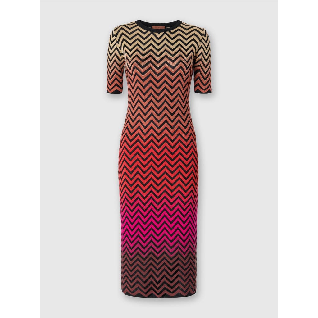 Missoni Midikleid Mit Degradierten Chevron-motiven In Multicoloured