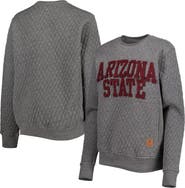 PRESSBOX Women's Pressbox Heather Charcoal Arizona State Sun Devils Moose Quilted Pullover Sweatshirt