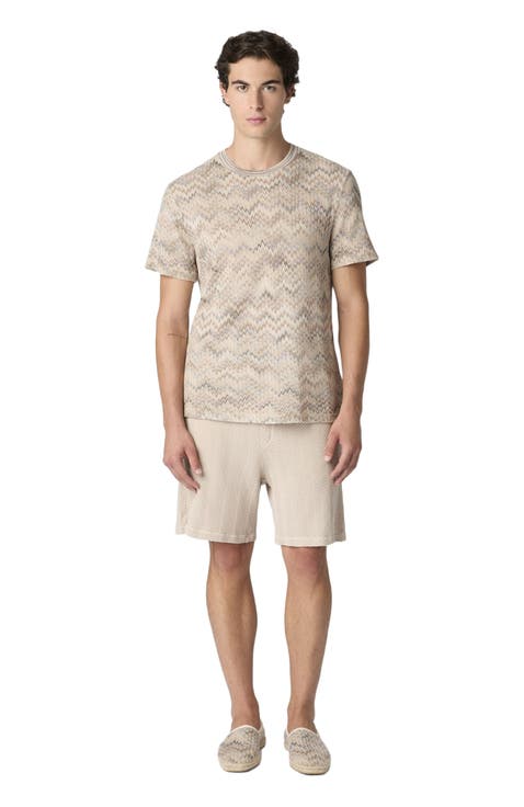 Crew-neck Cotton T-shirt With Dégradé Snake Pattern