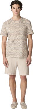 Missoni Crew-neck Cotton T-shirt With Dégradé Snake Pattern