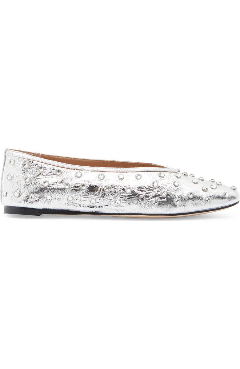Steve Madden Leni Rhinestone Embellished Flat, Alternate, color, Silver