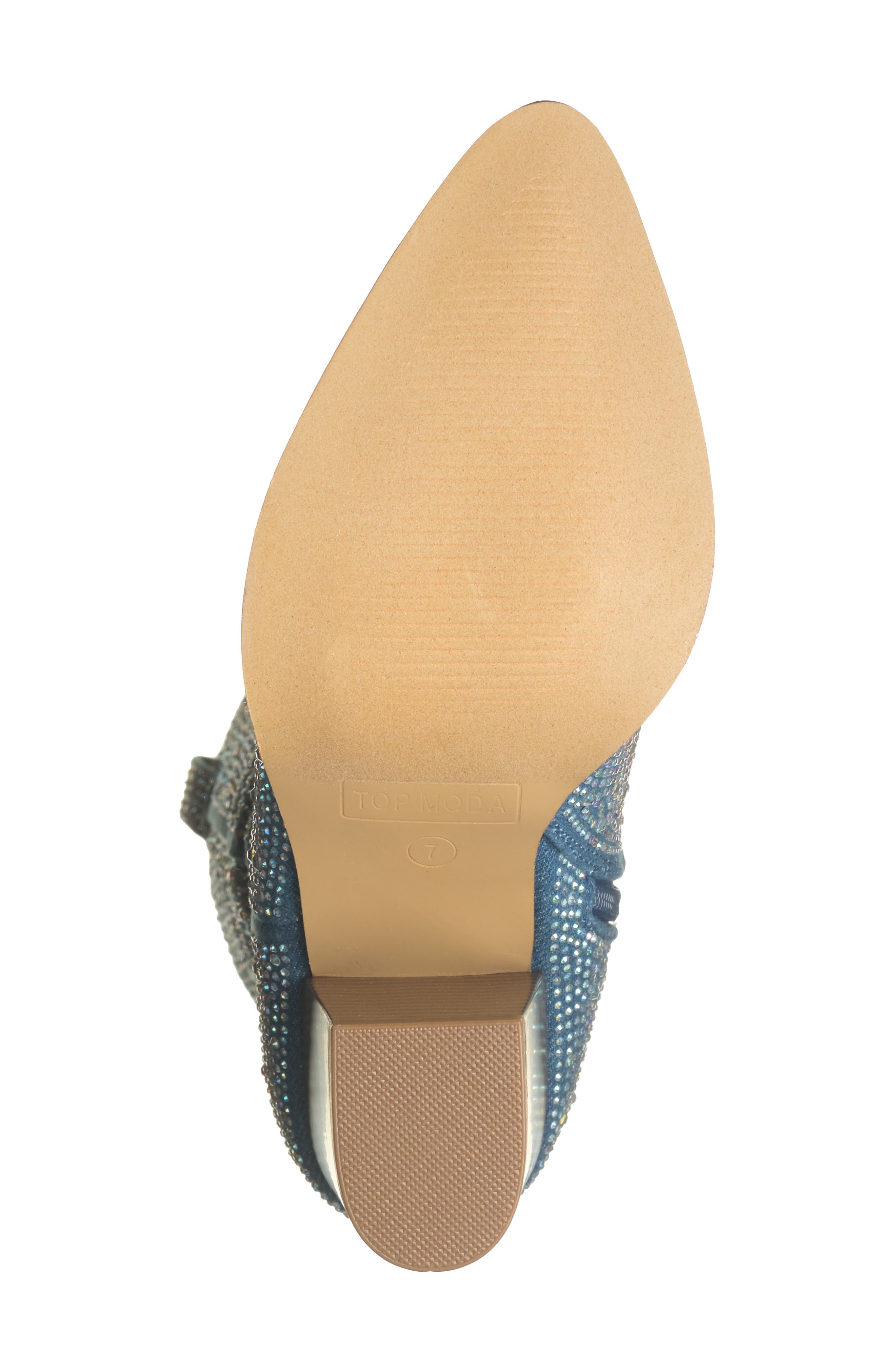 Imogen Embellished Western Boot, Alternate, color, BLUE DENIM GLITTER