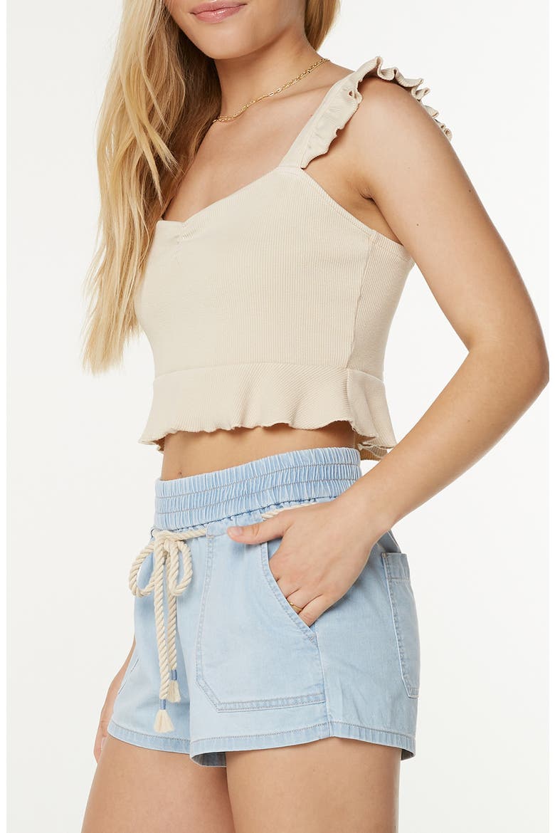 Coastal Cruisin' Ruffle Strap Camisole, Alternate, color, PARCHMENT SOLID