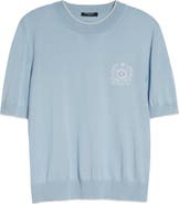 Balmain Embroidered Logo Tipped Silk & Cotton Sweater