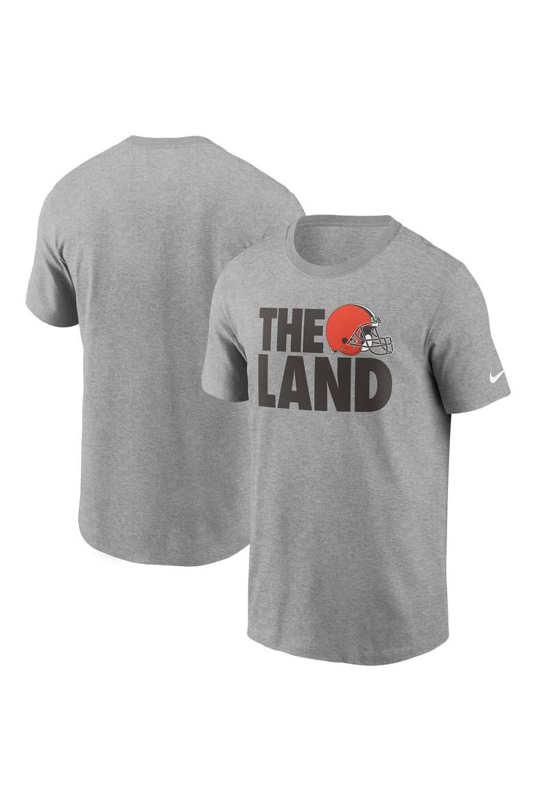 Men's Nike Heathered Gray Cleveland Browns Hometown Collection The Land T-Shirt, Alternate, color, Heather Gray