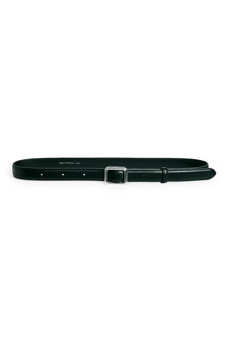 The Georgia Leather Belt, Main, color, SILVER SOLID BLACK