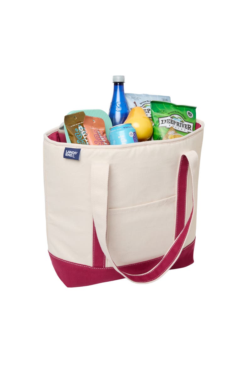 Insulated Tote Bag with Zip Closure, Large Cooler Bag for Travel, Pool, and Park, Alternate, color, Cranberry