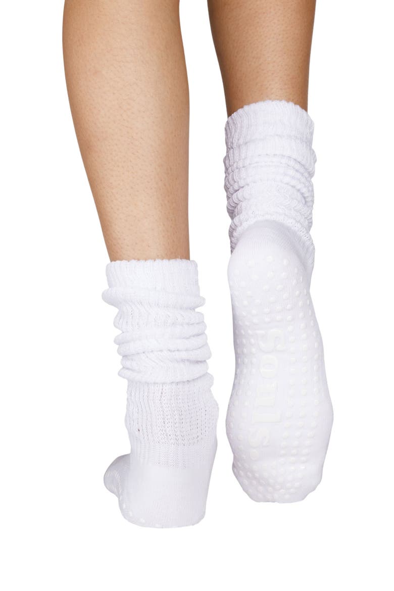 Slouchy Grip Socks, Alternate, color, White