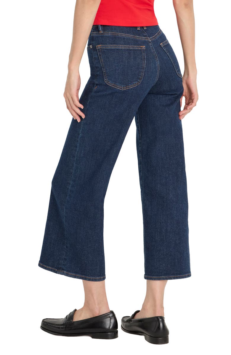 Good American Soft-Tech Good Waist High Waist Crop Palazzo Jeans, Alternate, color, Indigo1169