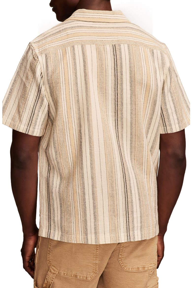 Stripe Cotton Camp Shirt, Alternate, color, CREAM MULTI