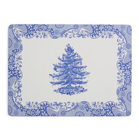 Blue Italian Christmas Set of 4 Cork Back Placemats