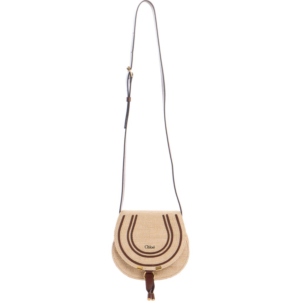 Chloé Small Marcie Woven Crossbody Bag In Hot Sand