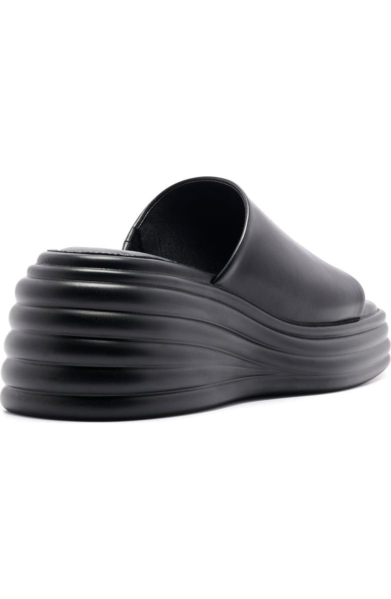 Therapy Australia FLAUNT square toe Wedge Sandal, Alternate, color, Black Smooth Pu