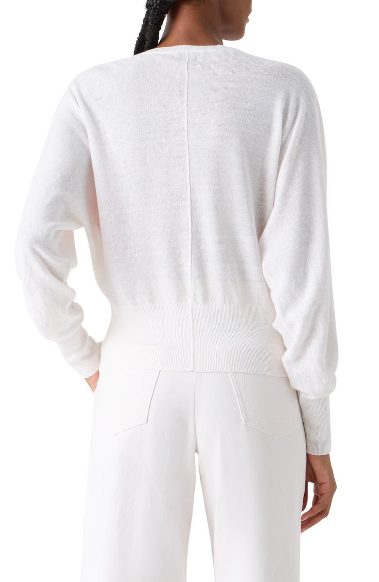 Akris Polygon Linen & Cotton Sweater, Alternate, color, Ecru- Vermillion