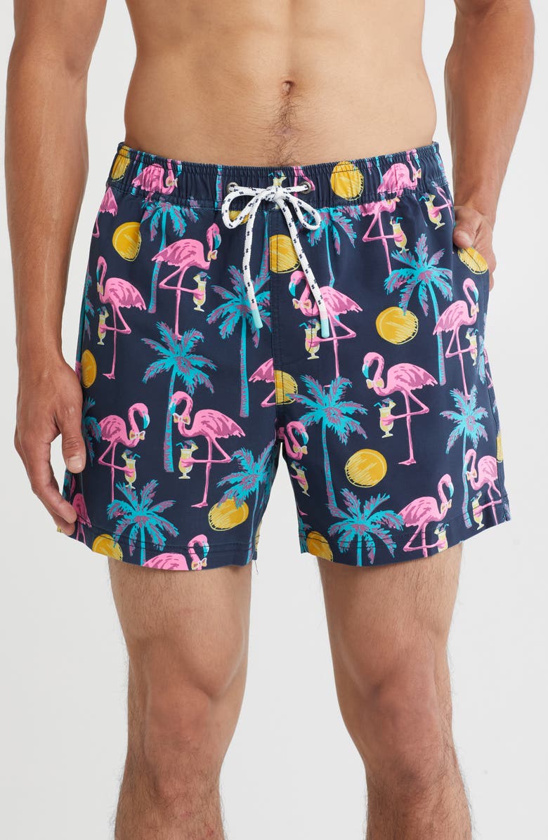 Party Pants How's Mai Tie Swim Trunks, Main, color, Navy