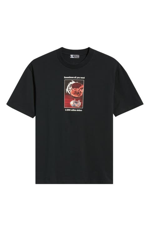 Red Wine Cotton Graphic T-Shirt