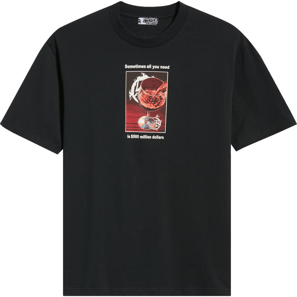 Veryrare Red Wine Cotton Graphic T-shirt In Black
