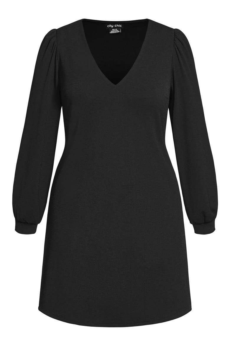 Quiero Long Sleeve Shift Dress, Alternate, color, BLACK
