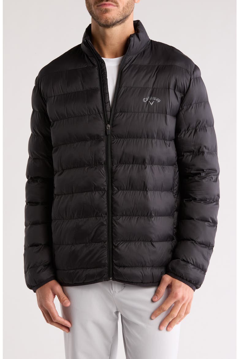 Channel Quilted Puffer Jacket, Main, color, CAVIAR