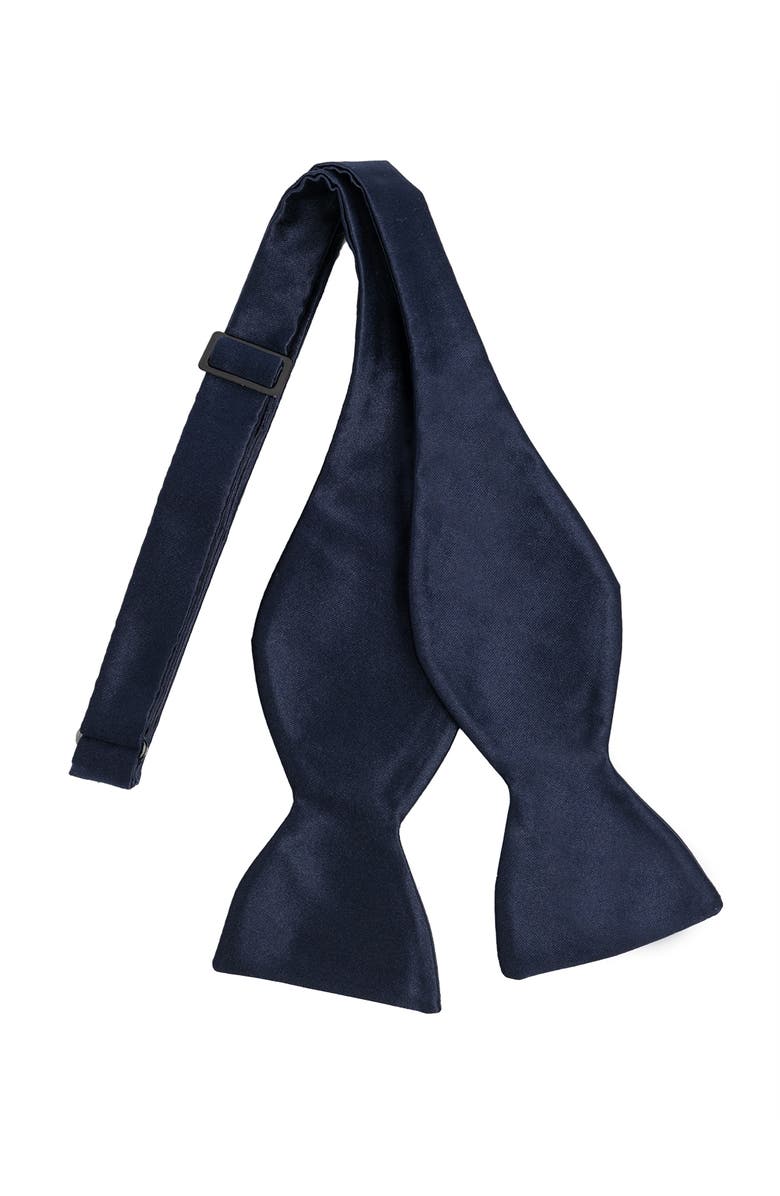 Brooklyn Brigade Men's Solid Satin Bow Tie, Alternate, color, Navy