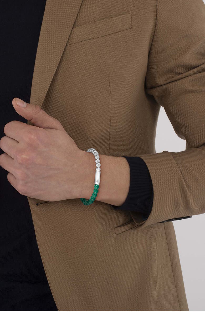 Lacoste Men's Scottie Bracelet, Alternate, color, Silver / Green