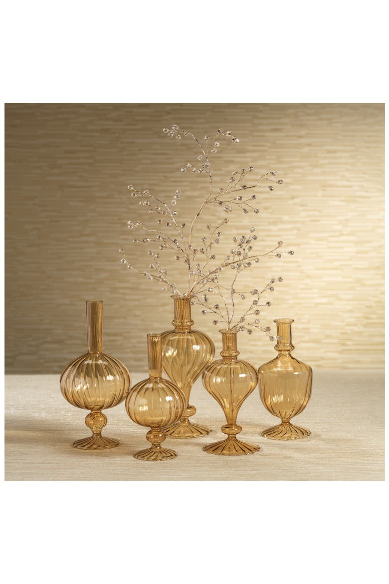 Vellum Spiral Footed Glass Vase, Alternate, color, LIGHT AMBER