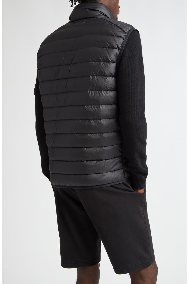 Nylon Down Puffer Vest, Alternate, color, BLACK