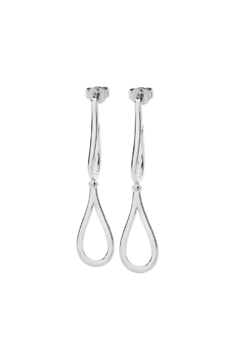 Double Petal Earrings, Main, color, Sterling Silver