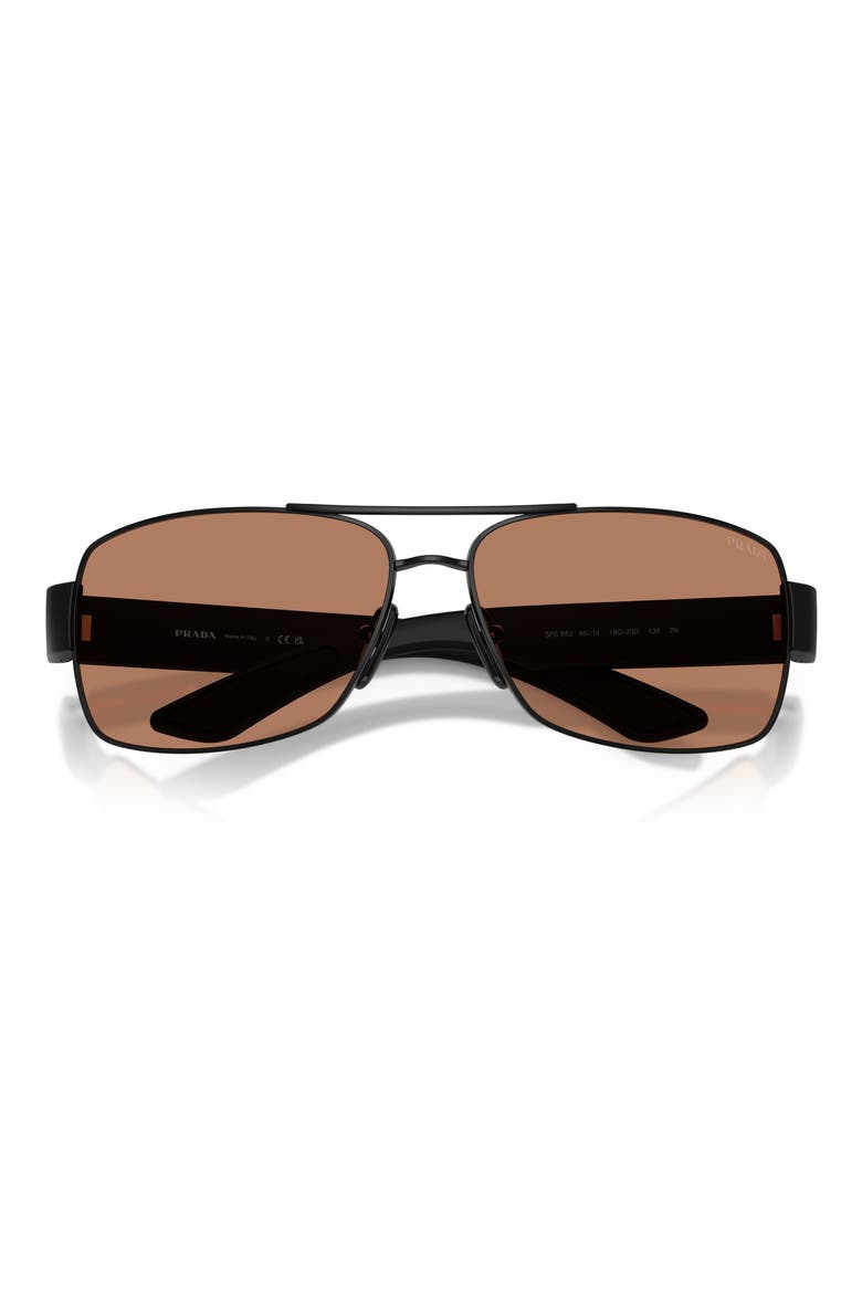 65mm Shield Sunglasses, Alternate, color, MATTE BLACK / BROWN