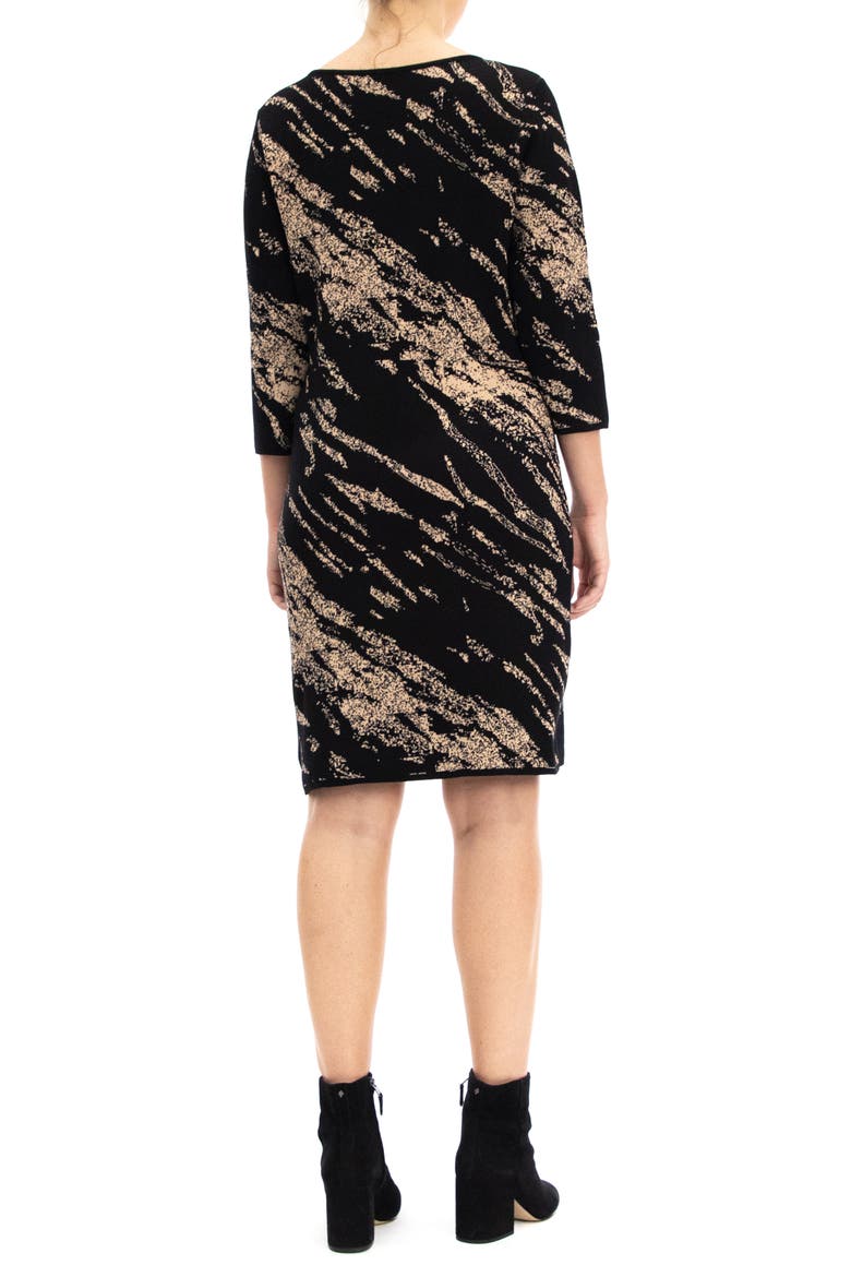 Marbled Scoop Neck Dress, Alternate, color, BLACK/BRONZE