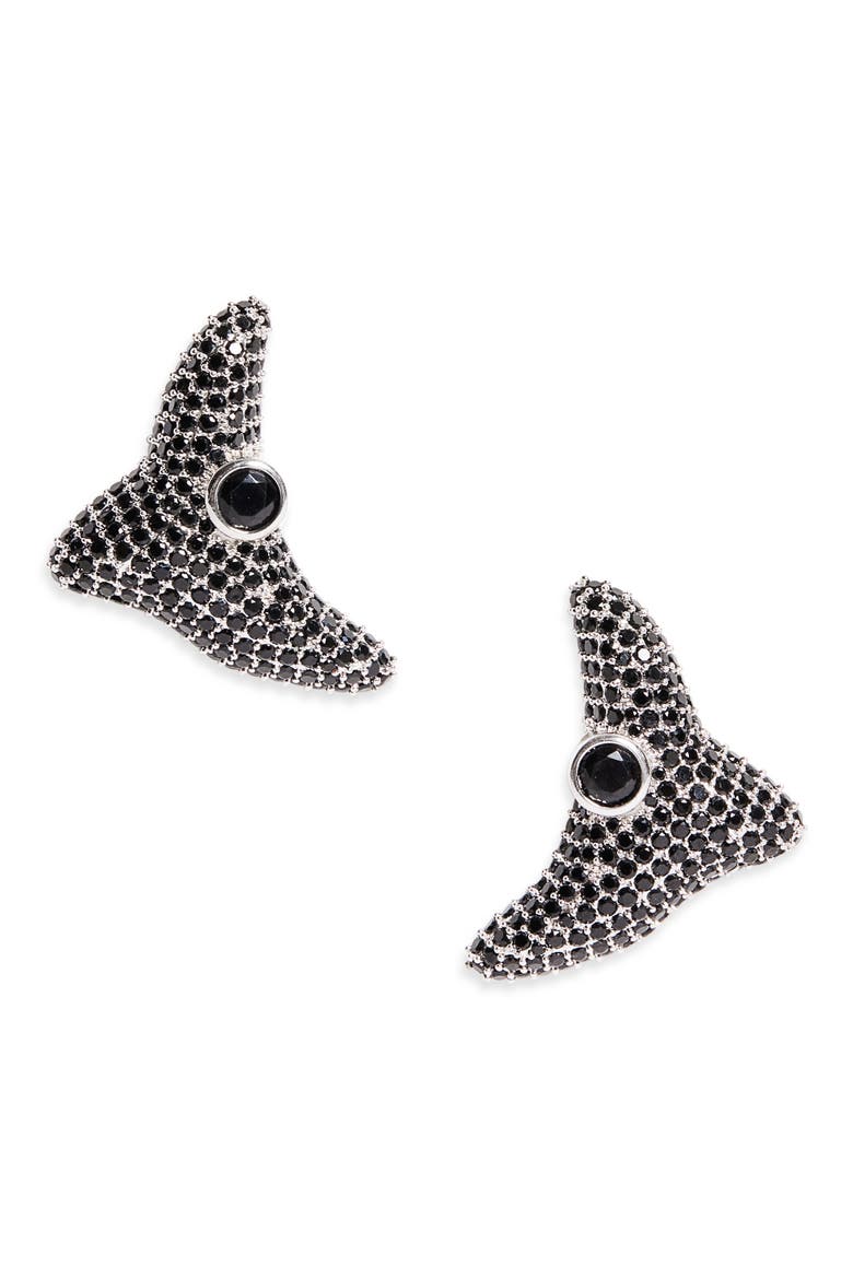 Super Trigon Stud Earrings, Main, color, BLACK DIAMOND