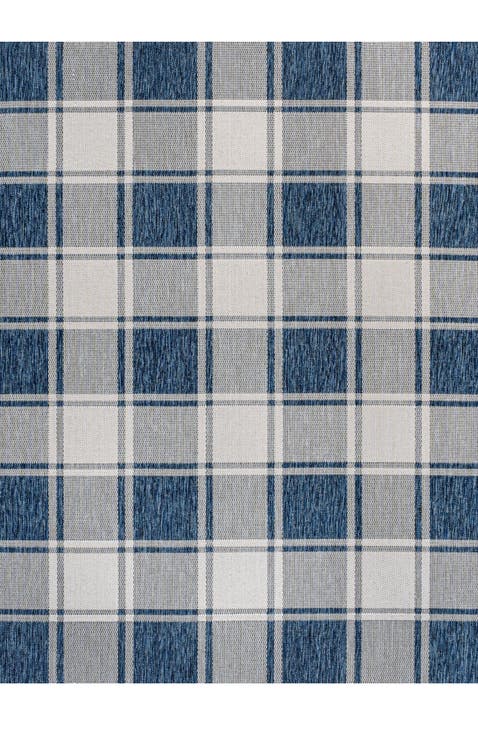 Sabine Traditional Farmhouse Bold Gingham Indoor/Outdoor Area Rug