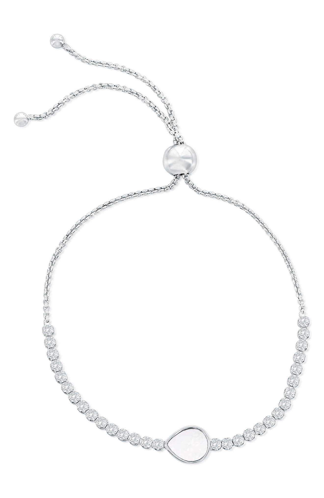 SIMONA Mother-of-Pearl & Cubic Zirconia Slider Bracelet