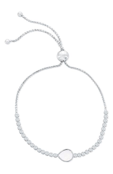 Mother-of-Pearl & Cubic Zirconia Slider Bracelet