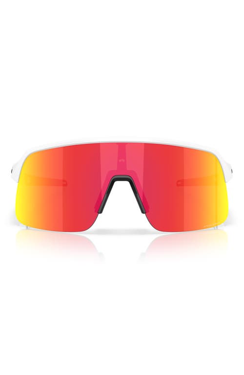 Oakley Prizm™ Everyday 34mm Rectangular Sunglasses In Matte White Prizm Ruby