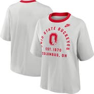 Nike Women's Nike Gray Ohio State Buckeyes Legacy Arch Script Boxy T-Shirt