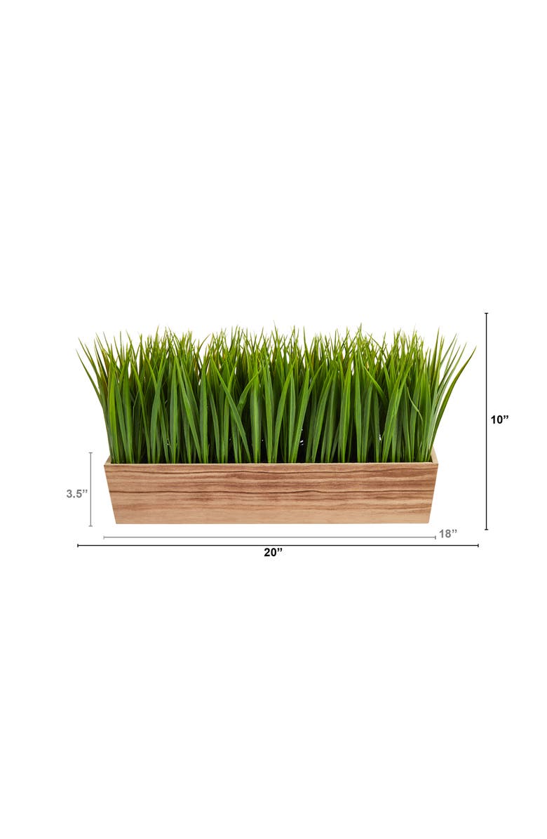 NEARLY NATURAL 20-in Vanilla Grass Artificial Plant in Decorative Planter, Alternate, color, Green